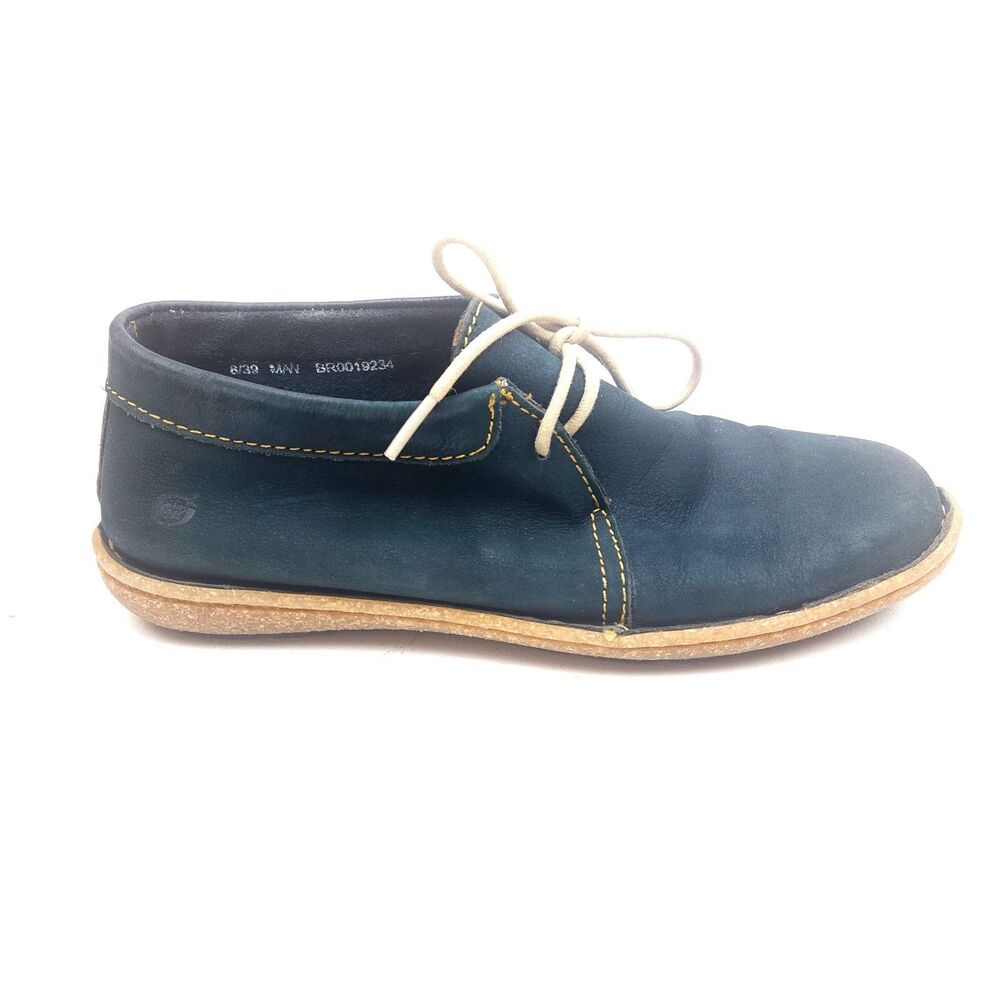 Women's 8 Born Nuala Booties Navy Nubuck Leather Chukka Ankle Boots Boho Earth